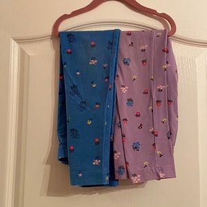 2 pairs Hanna Anderson flower pants